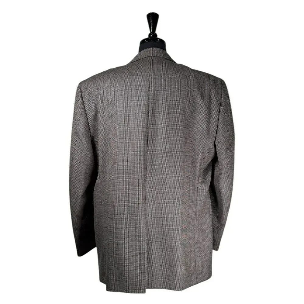 Ralph Lauren Mens 46R Gray Check 100% Wool Blazer Sport Coat Jacket 2 Button